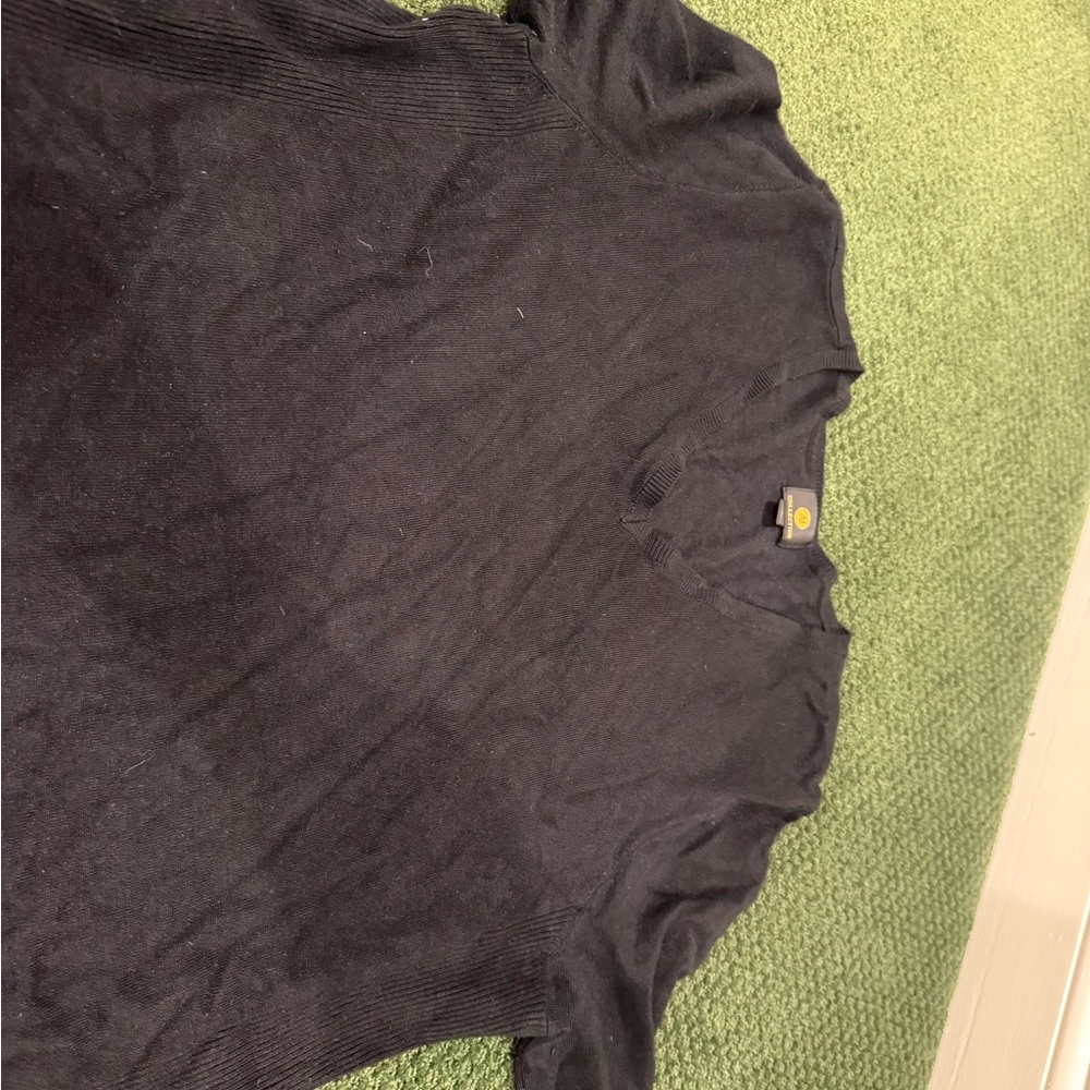 JM Collection Black Long Sleeve Tee sweater with silver studs on sleeve - Picture 14 of 14